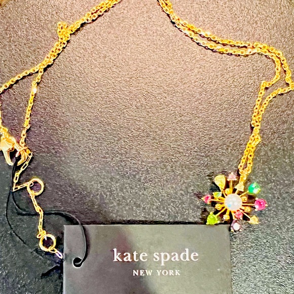 New Kate Spade Gold-Tone Multicolor Flower  Pendant - Picture 5 of 9